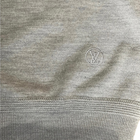❌SOLD❌ Authentic Louis Vuitton Gray Wool Silk Knit Sweater w/Elbow Patches - Picture 6 of 9